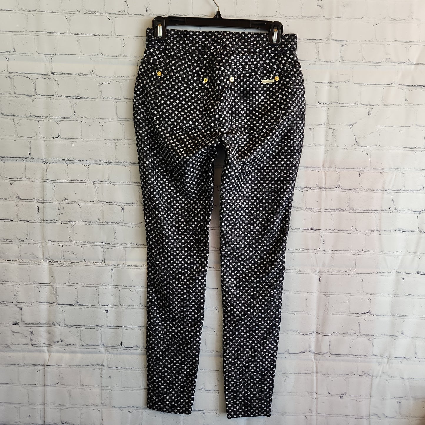 Michael Kors Patterned Women's Trousers Black/White - Size Small