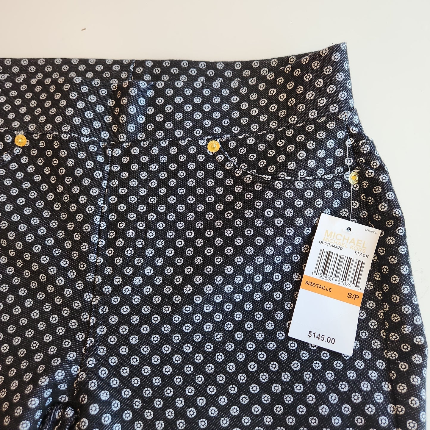 Michael Kors Patterned Women's Trousers Black/White - Size Small