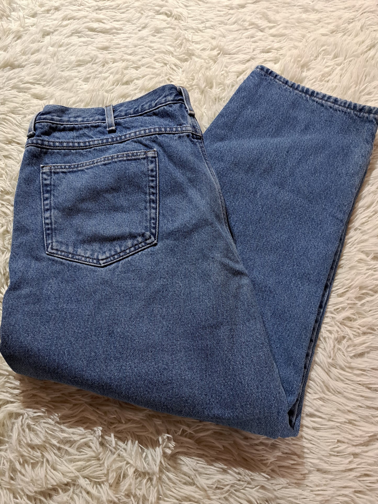 L.L. Bean Vintage Jeans Plaid Lining Blue - 42 x 30