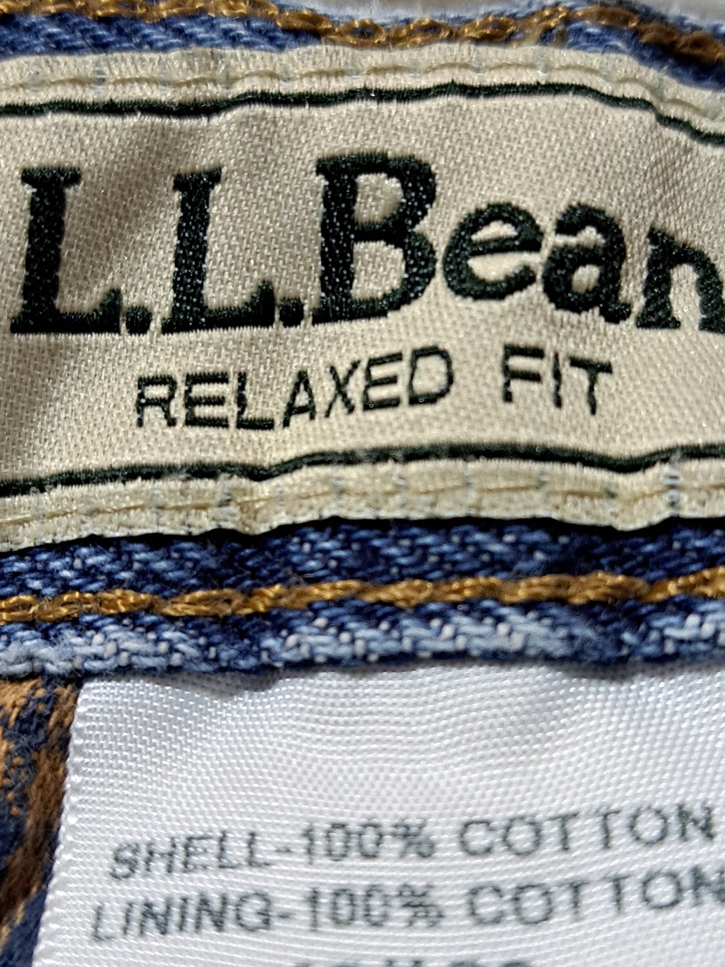 L.L. Bean Vintage Jeans Plaid Lining Blue - 42 x 30