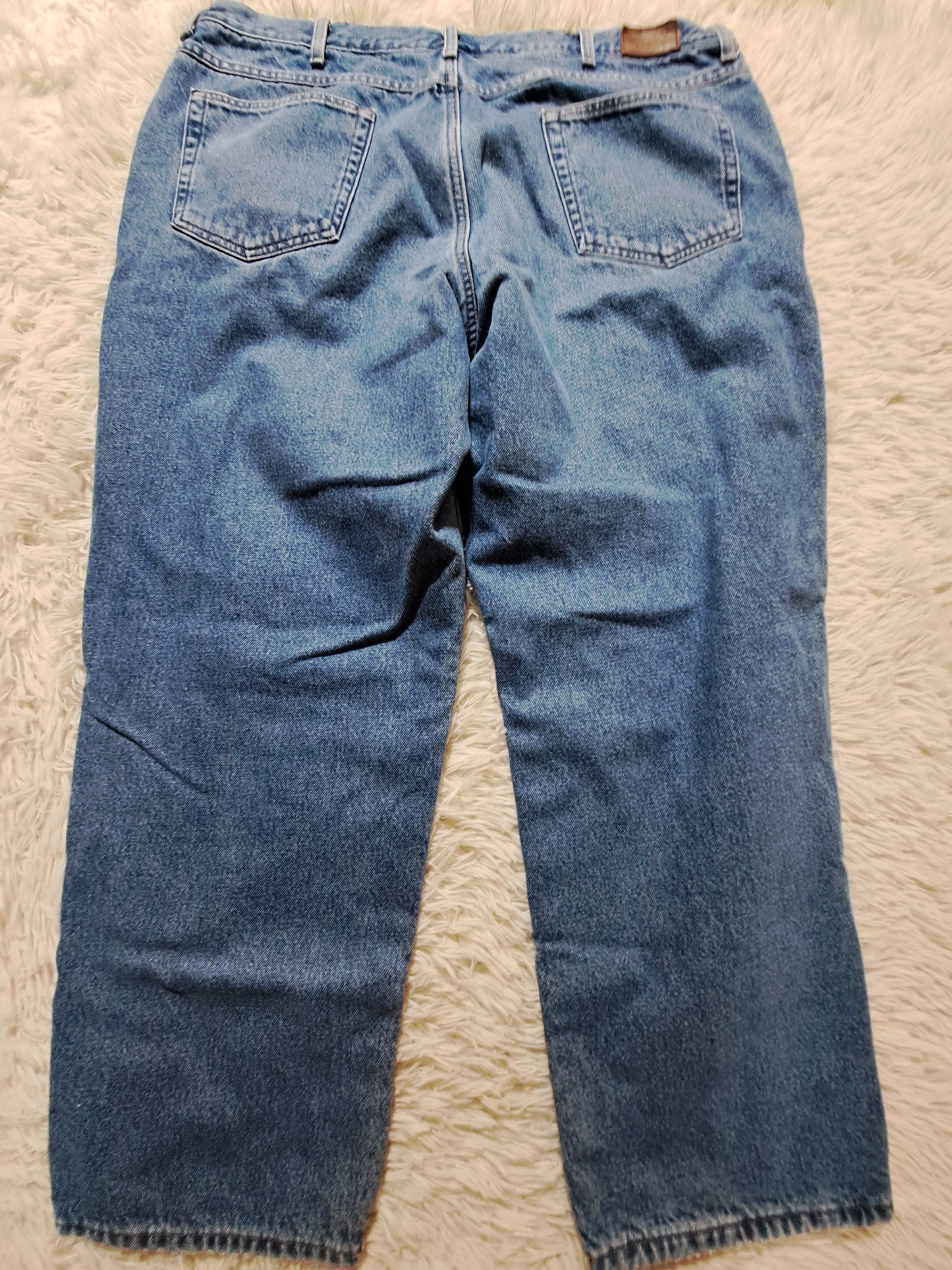 L.L. Bean Vintage Jeans Plaid Lining Blue - 42 x 30
