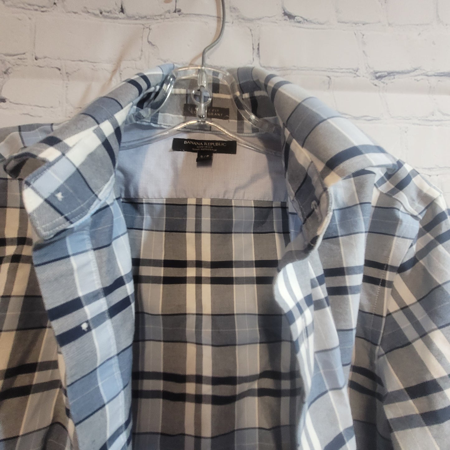Banana Republic Tailored Slim Flit Shirt Blue - Small
