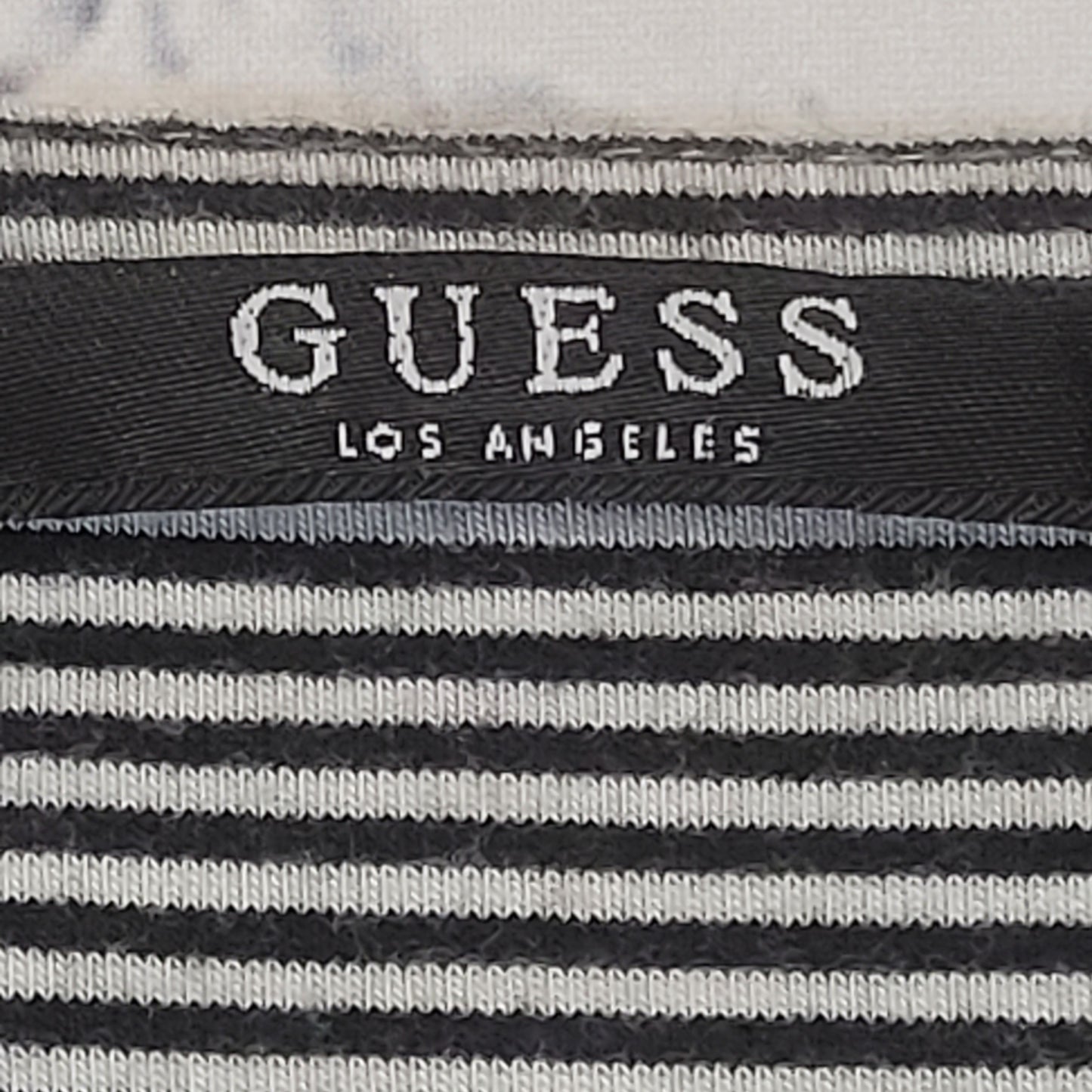 Guess Women's Long Sleeve Top Striped White/Black - Small