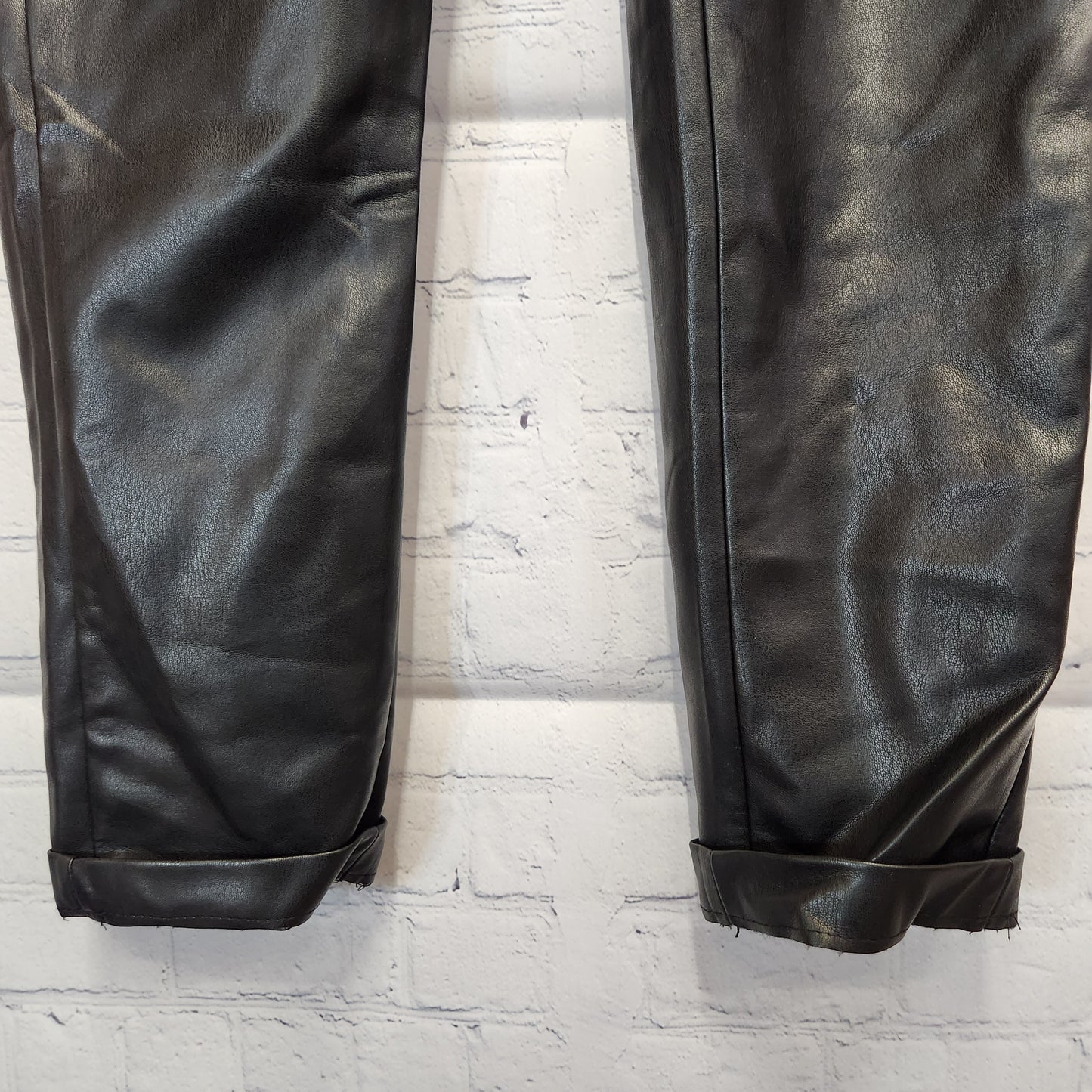 Esqualo Faux Leather Women's Pants with Pockets Black - 10