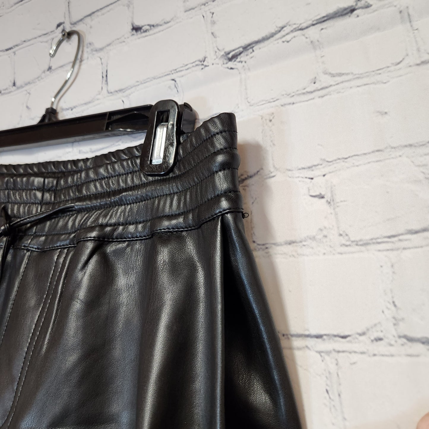 Esqualo Faux Leather Women's Pants with Pockets Black - 10