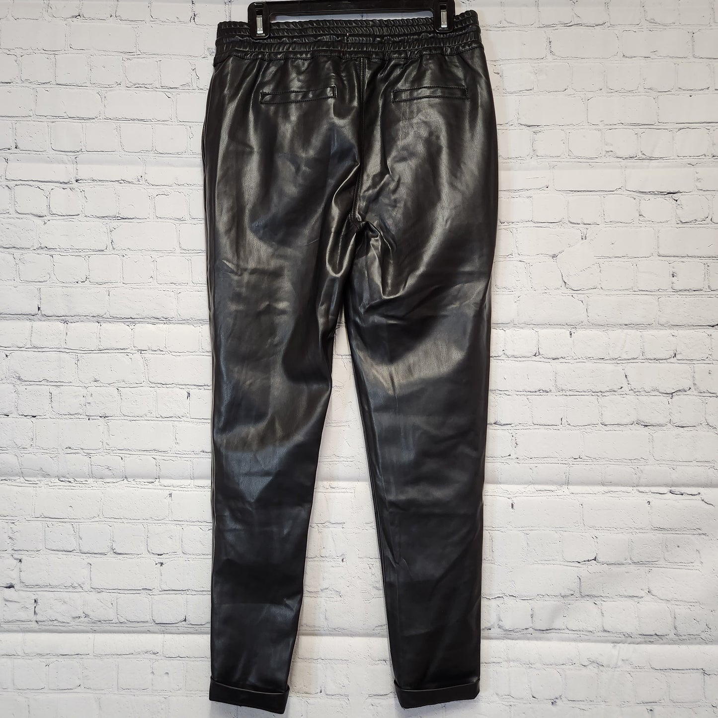 Esqualo Faux Leather Women's Pants with Pockets Black - 10