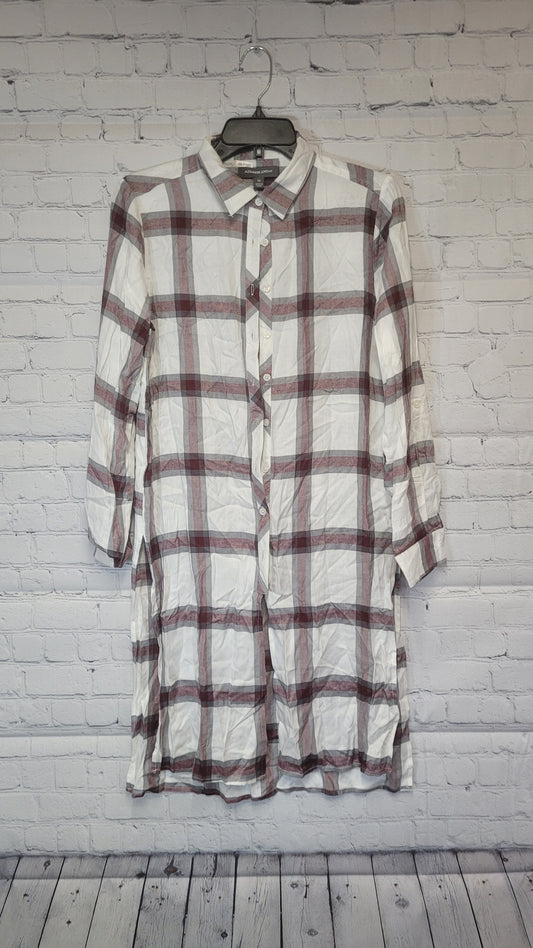 Alexander Jordan Button Down Plaid Women's Dress White/Red - Size Medium
