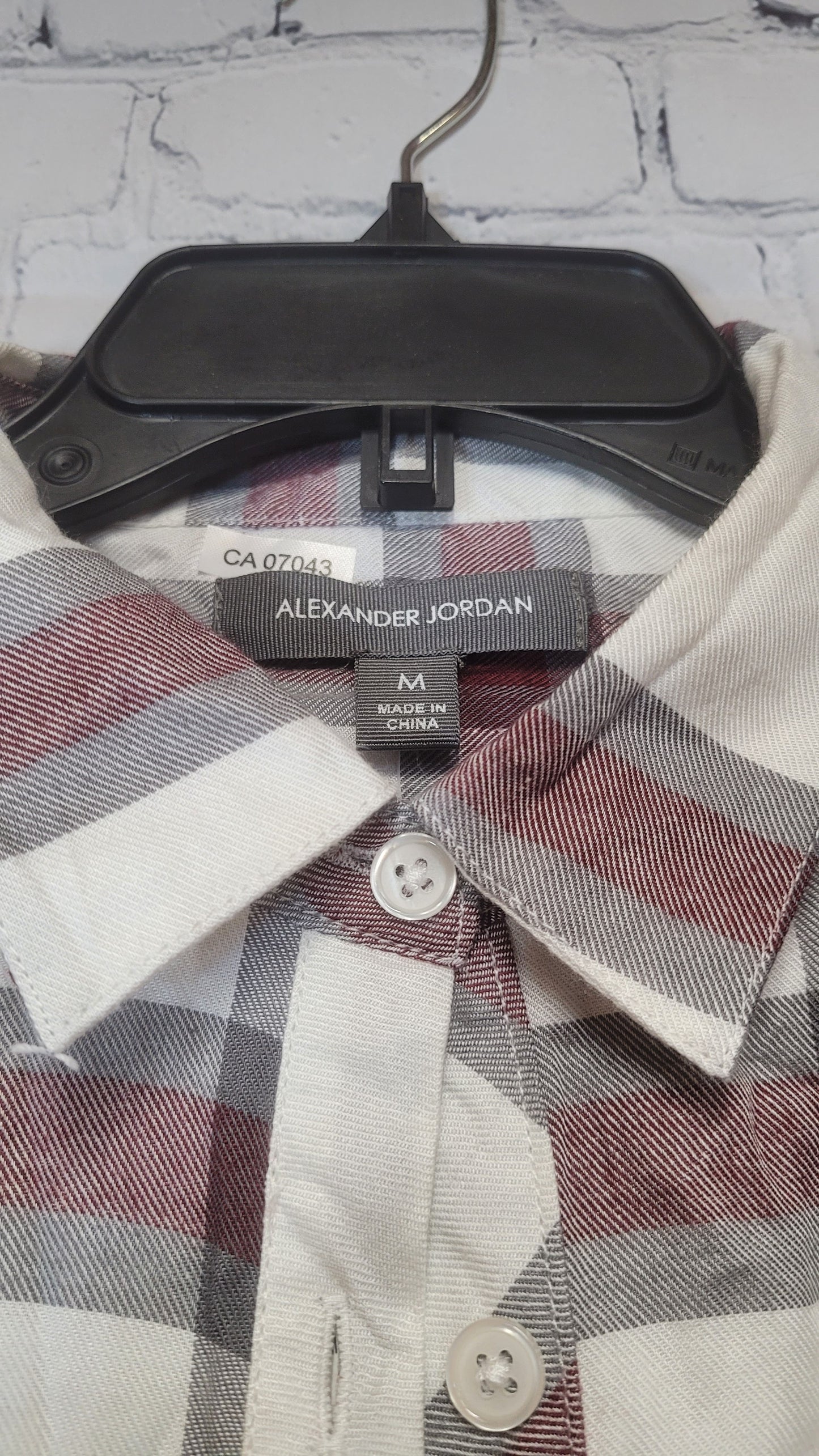 Alexander Jordan Button Down Plaid Women's Dress White/Red - Size Medium