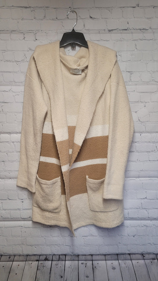 Dress Forum Oversized Hooded Cardigan Cream/Brown - One size