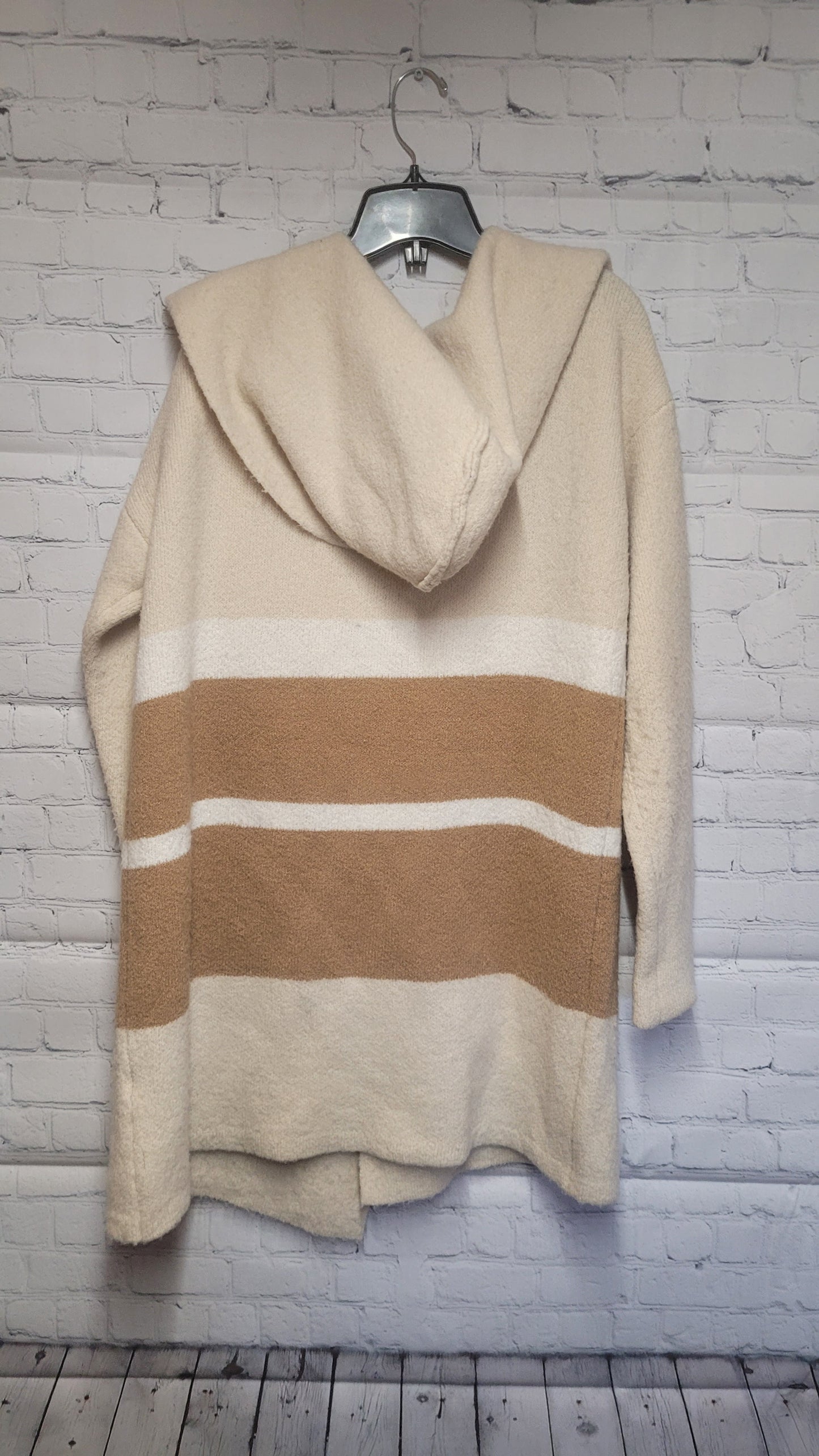 Dress Forum Oversized Hooded Cardigan Cream/Brown - One size
