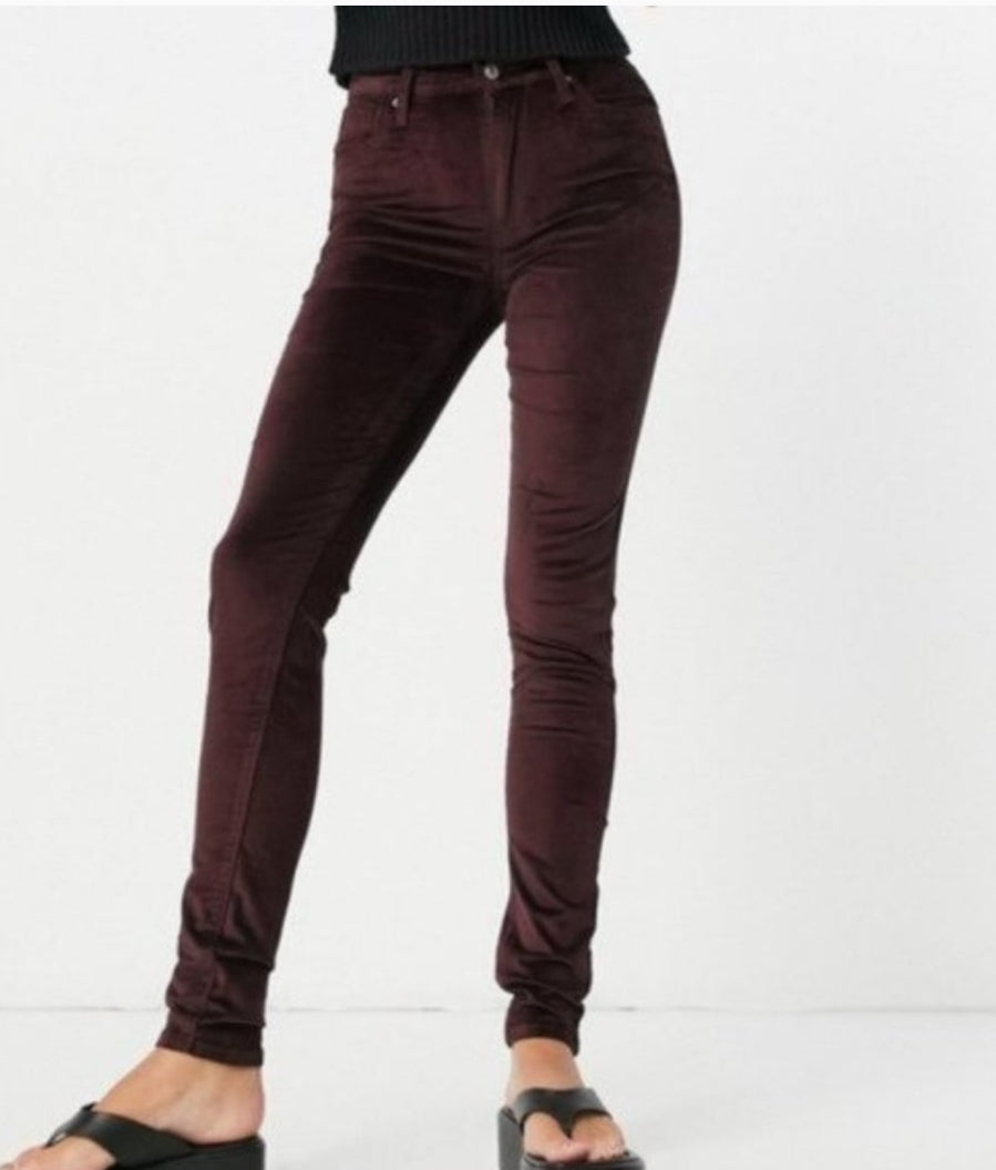 Levi's 721 Velvet High Rise Skinny Women's Pants Burgundy - Size 27