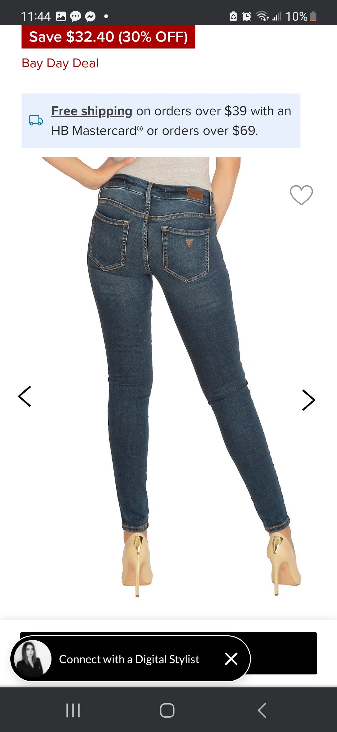 Guess Power Curve Mid Rise Jeans Medium Washed - 28