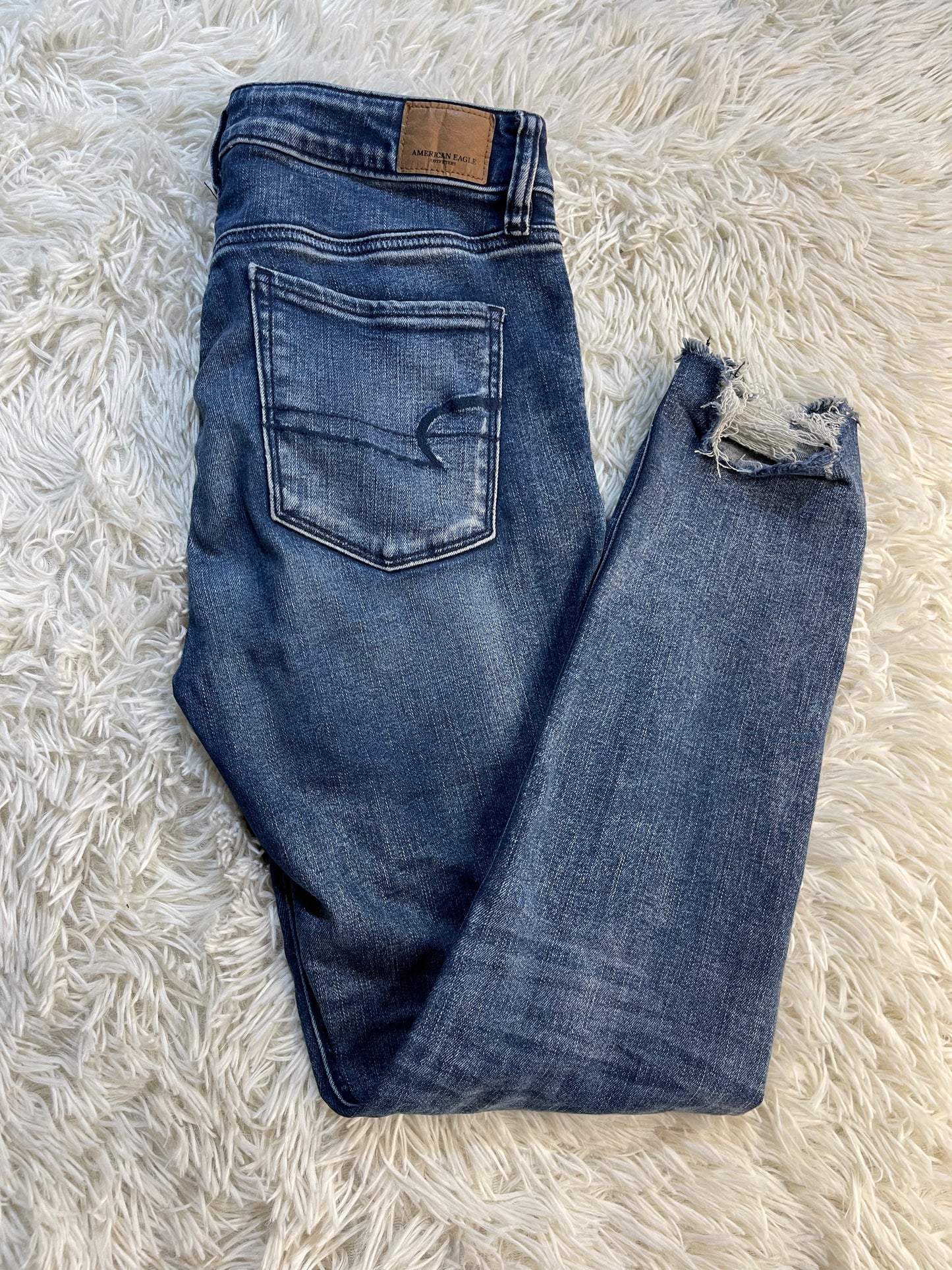 American Eagle Hi-Rise Jegging Crop Light Washed - 6