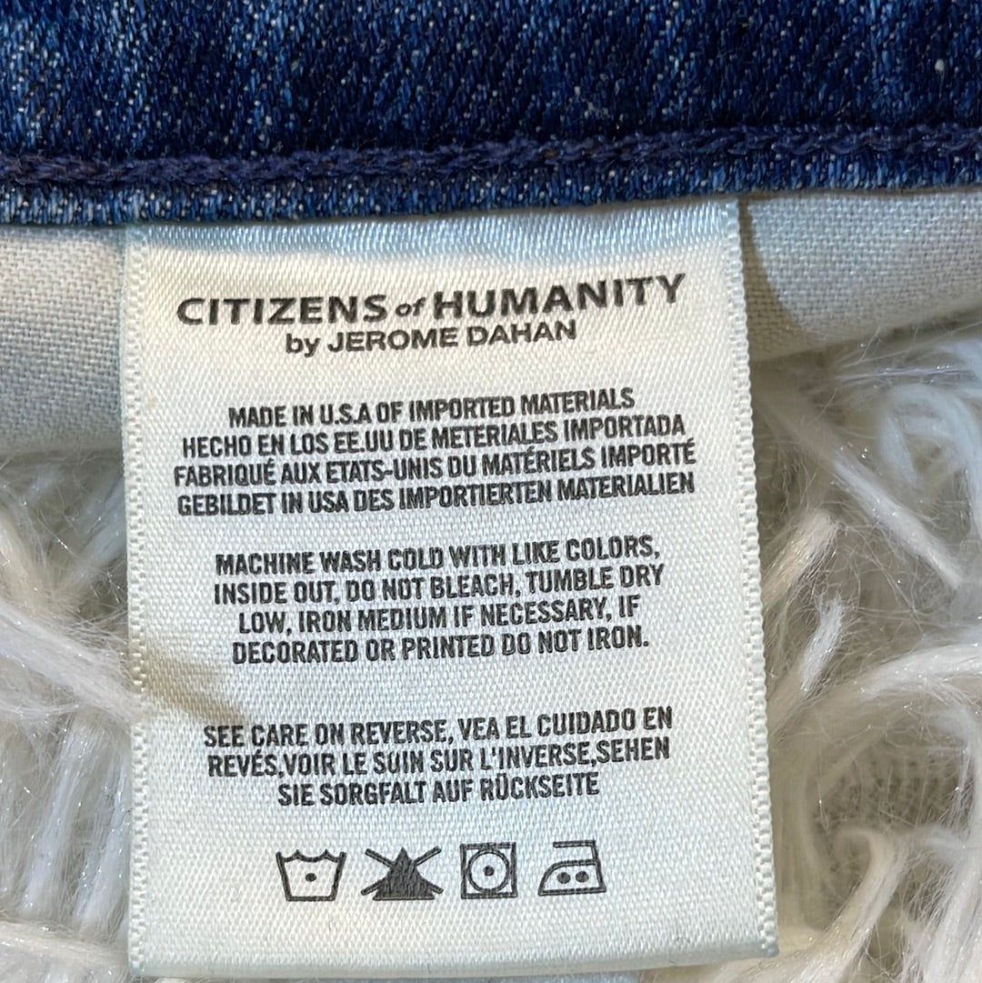 Citizens of Humanity Drew Fray High Rise Crop Flare Jeans Medium Washed - 25