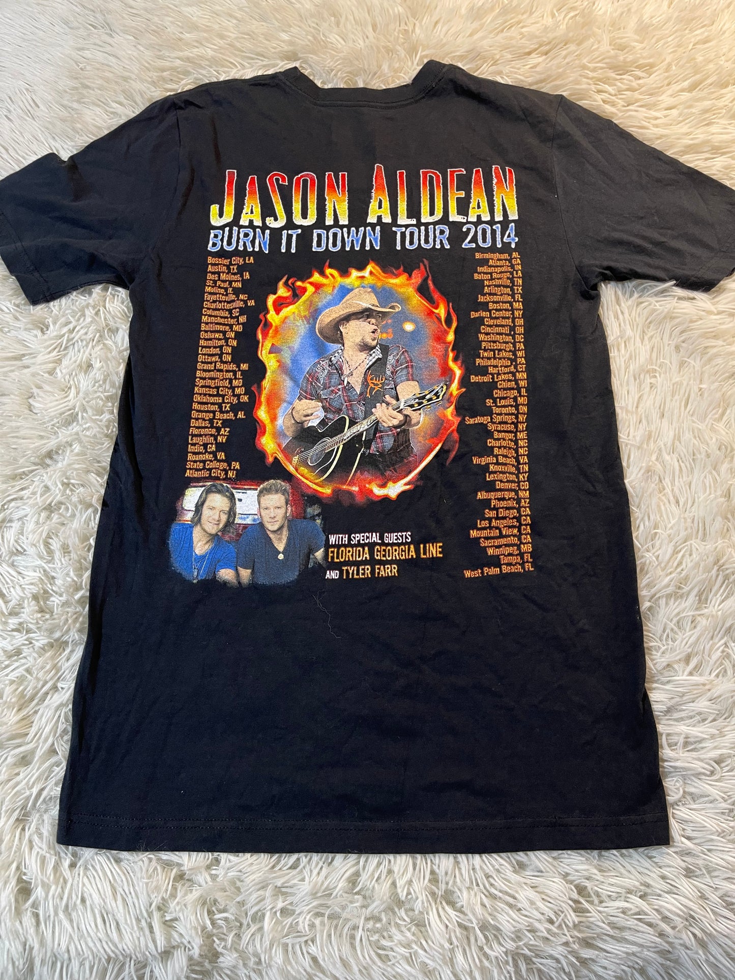 Jason Aldean 2014 "Burn It Down Tour" T-Shirt Black - Small