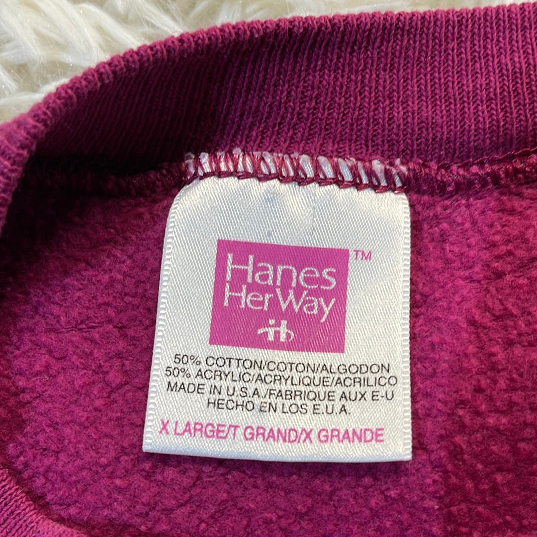 Vintage Hanes Her Way Crewneck Sweater Pink - XL
