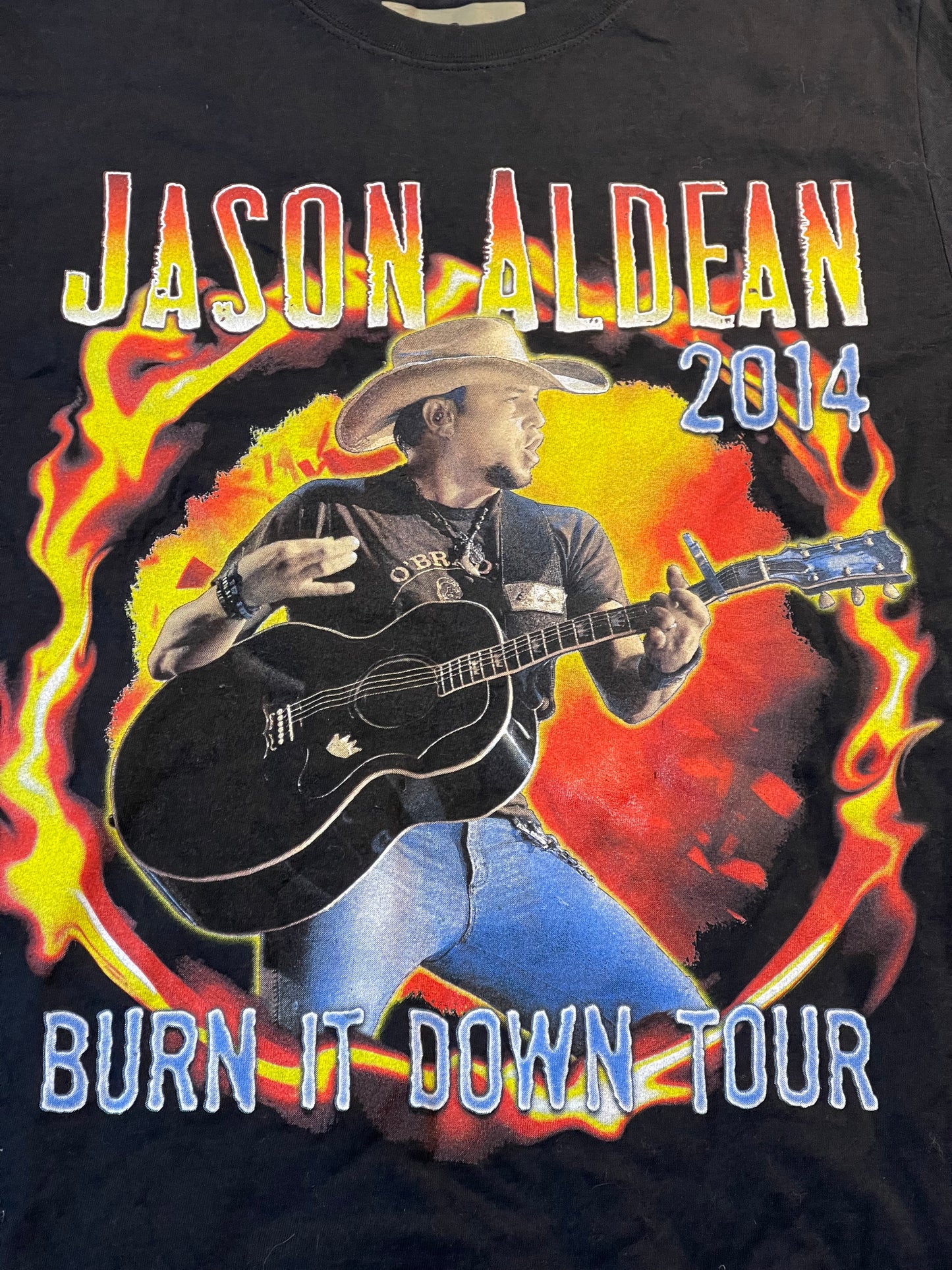 Jason Aldean 2014 "Burn It Down Tour" T-Shirt Black - Small