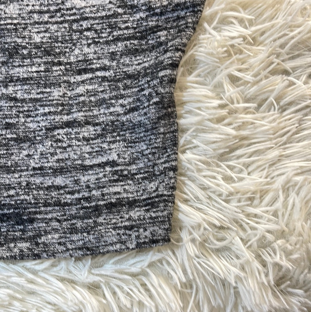 Velvet Short Sleeve Sweater Grey - Small