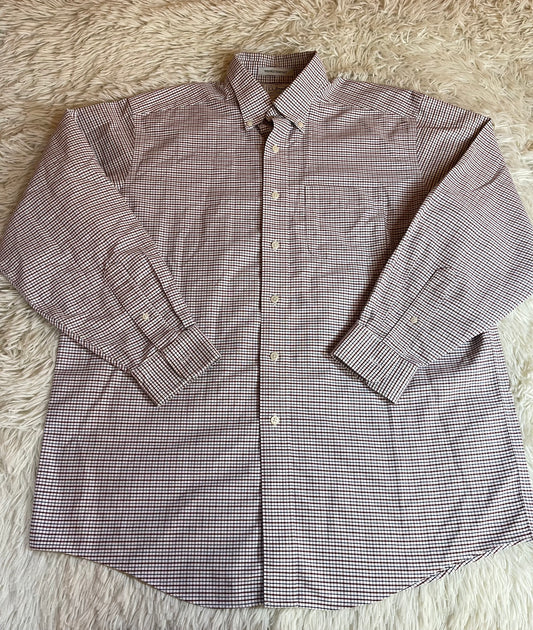 L.L Bean Men's Button Up Wrinkle Resistant Brown Patterned - 16-33