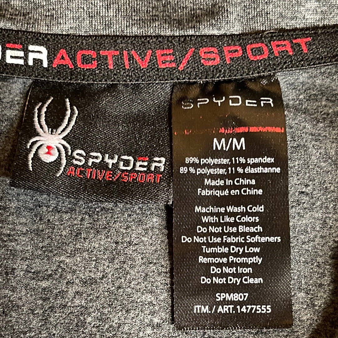 Spyder Active/Sport Men's Quarter Zip Pullover Top Grey/Black - Size Medium