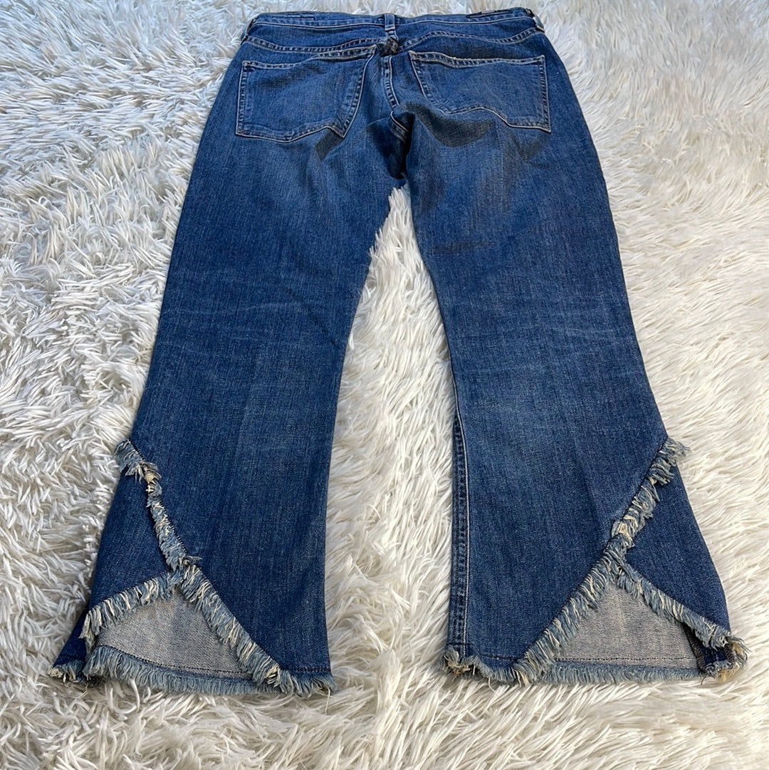 Citizens of Humanity Drew Fray High Rise Crop Flare Jeans Medium Washed - 25