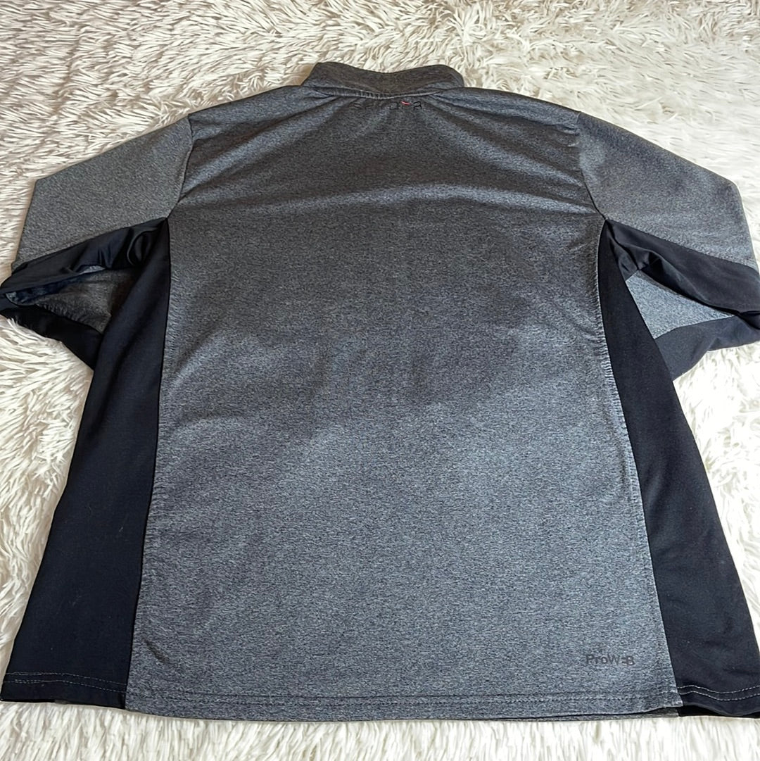Spyder Active/Sport Men's Quarter Zip Pullover Top Grey/Black - Size Medium