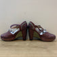 John Fluevog Simone wine platform heels size 6
