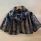 Mercer & Madison Faux Fur Cropped Vest Grey/Black - Size Small