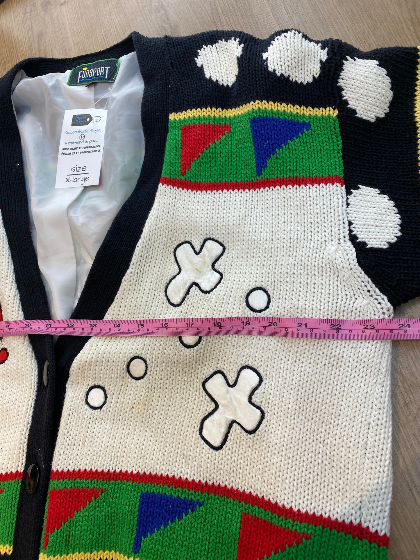 Funsport Vintage Golf Graphic Sweater (80s 90s) Oversized Retro - Size XL