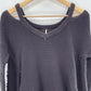 Free People Women’s Knitted Jumper Long Sleeve Top Charcoal Grey - Size Large