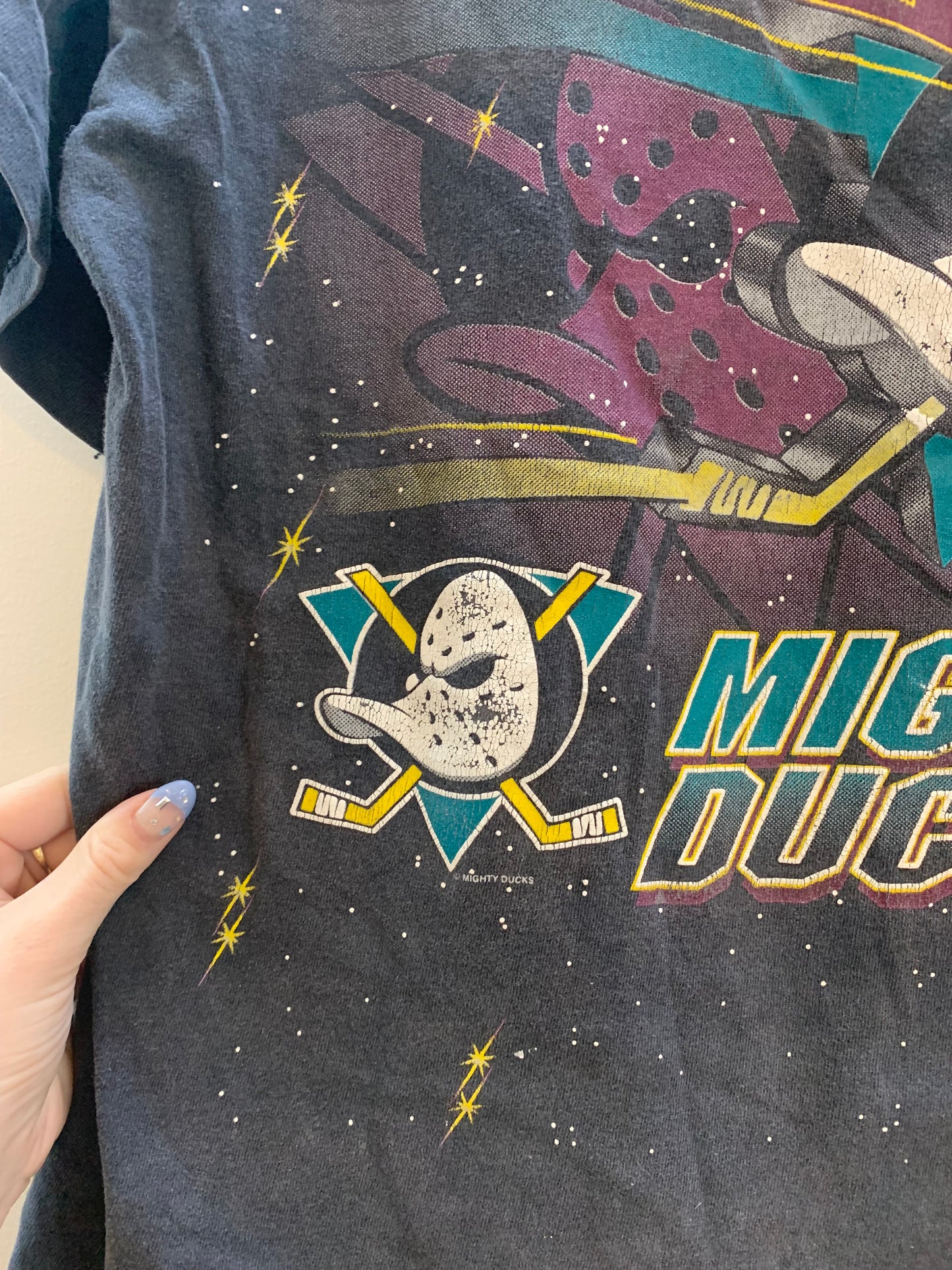 Mighty Ducks Vintage 1994 Bulletin Goalie Tee Shirt Youth - Men's Size M