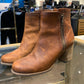 Frye Addie Double Zip Bootie Heels Brown - Size 8 B
