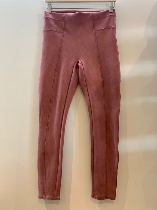Spanx Faux Suede High Waisted Leggings Rich Rose - Women’s Petite Small