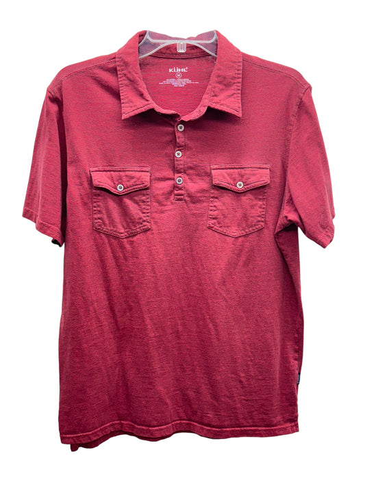 KUHL Men's Two Pocket Polo Shirt Red - Size Medium