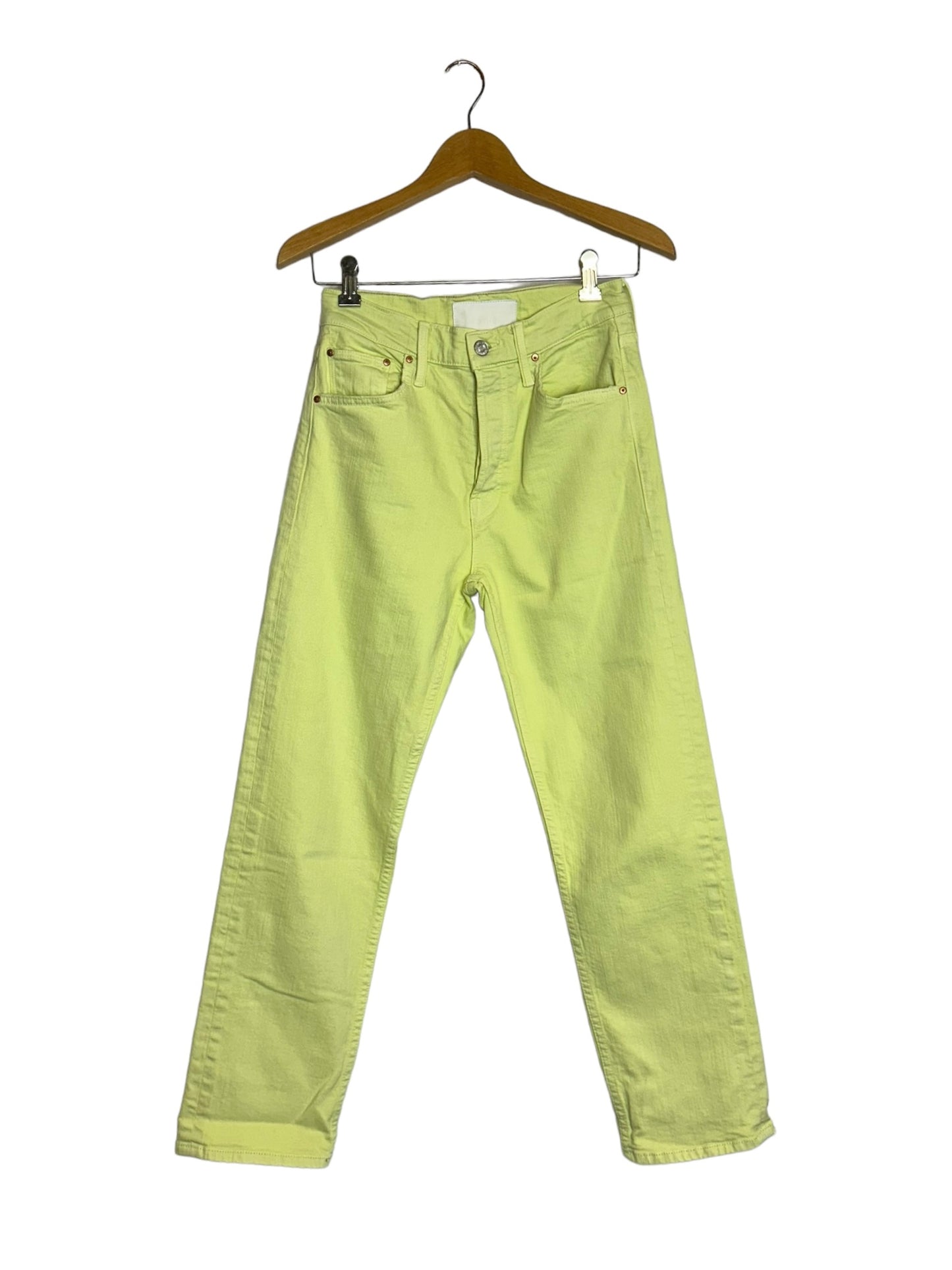 Mother Superior Straight Leg Women's Jeans Neon Green - Size 25