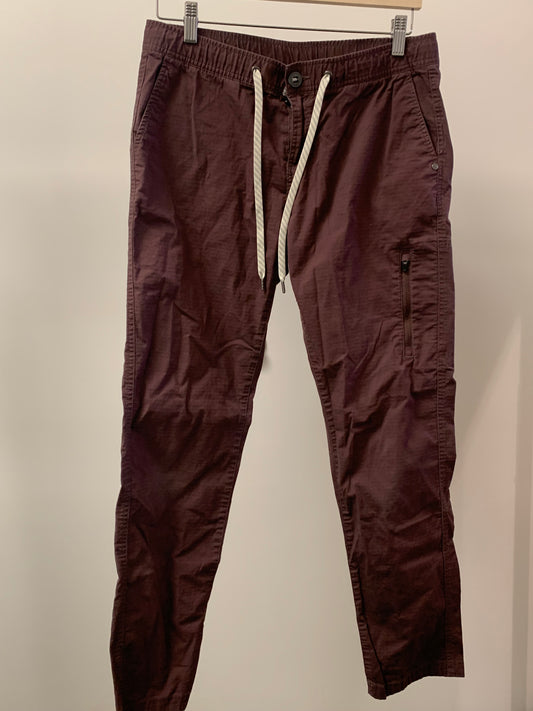 Vuori Jogger Pants Burgundy - Men's Size Medium