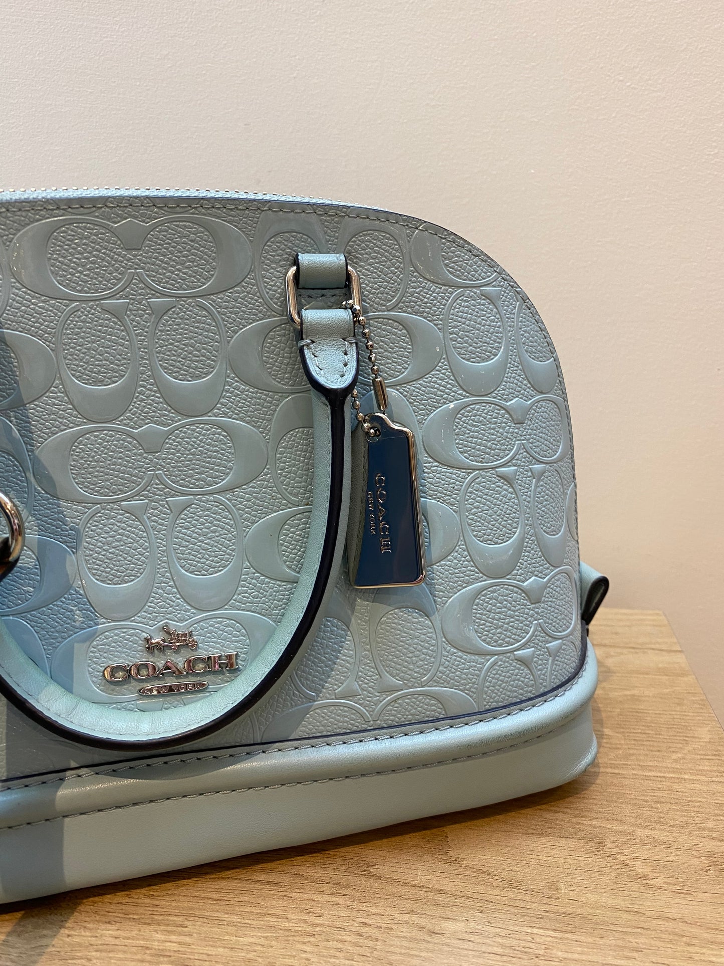 Coach F55450 Mini Sierra Satchel in Signature Debossed Patent Leather