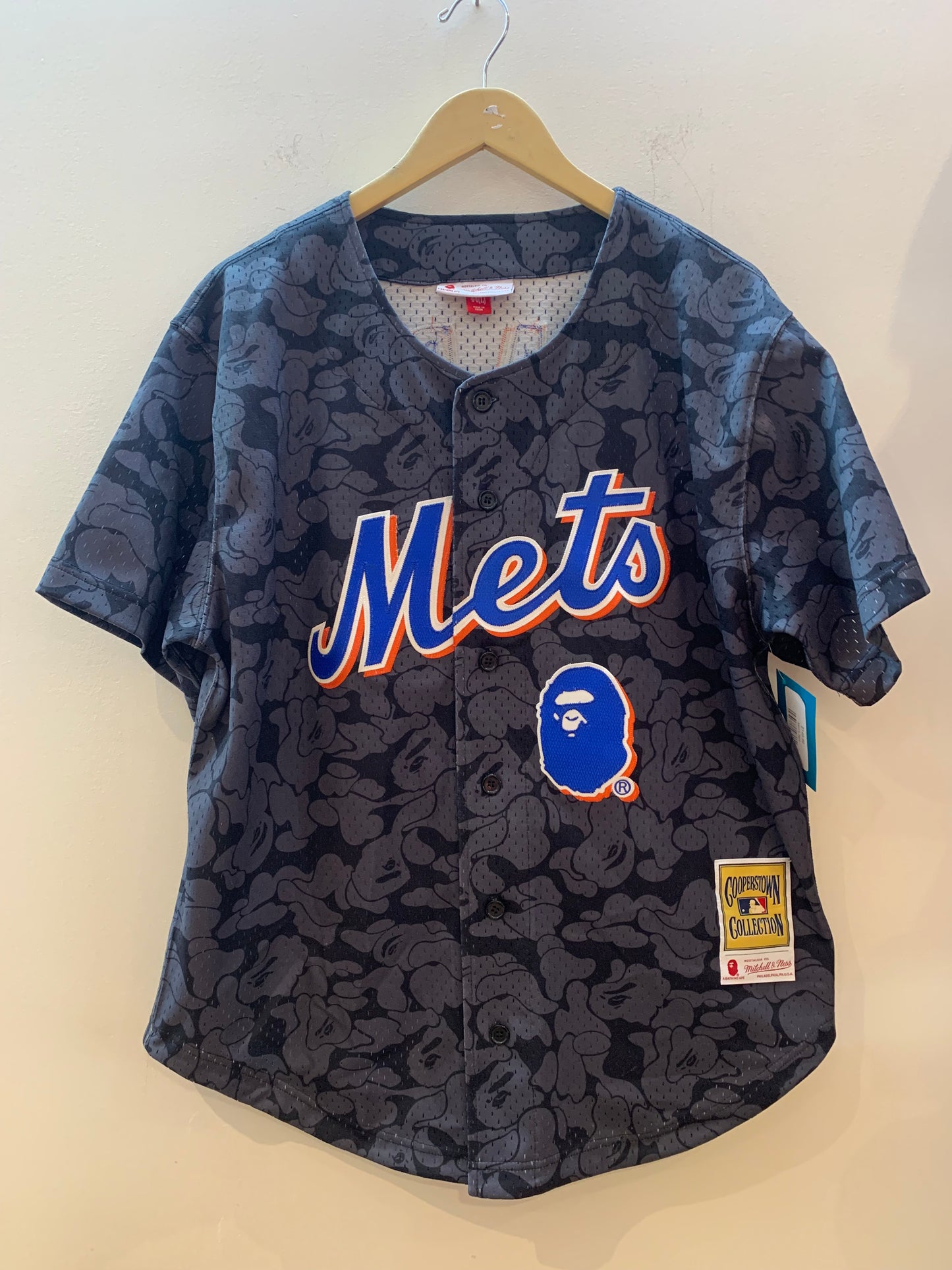 BAPE Mets Mitchell & Ness Baseball Jersey - Size 44/Large