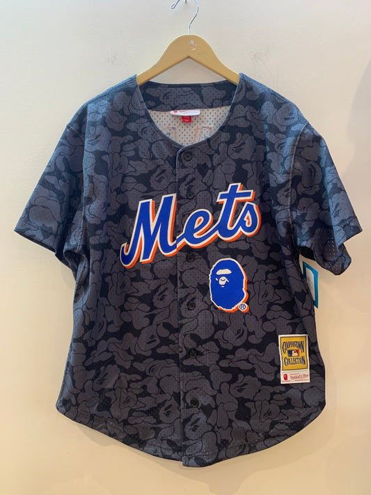 BAPE Mets Mitchell & Ness Baseball Jersey - Size 44/Large