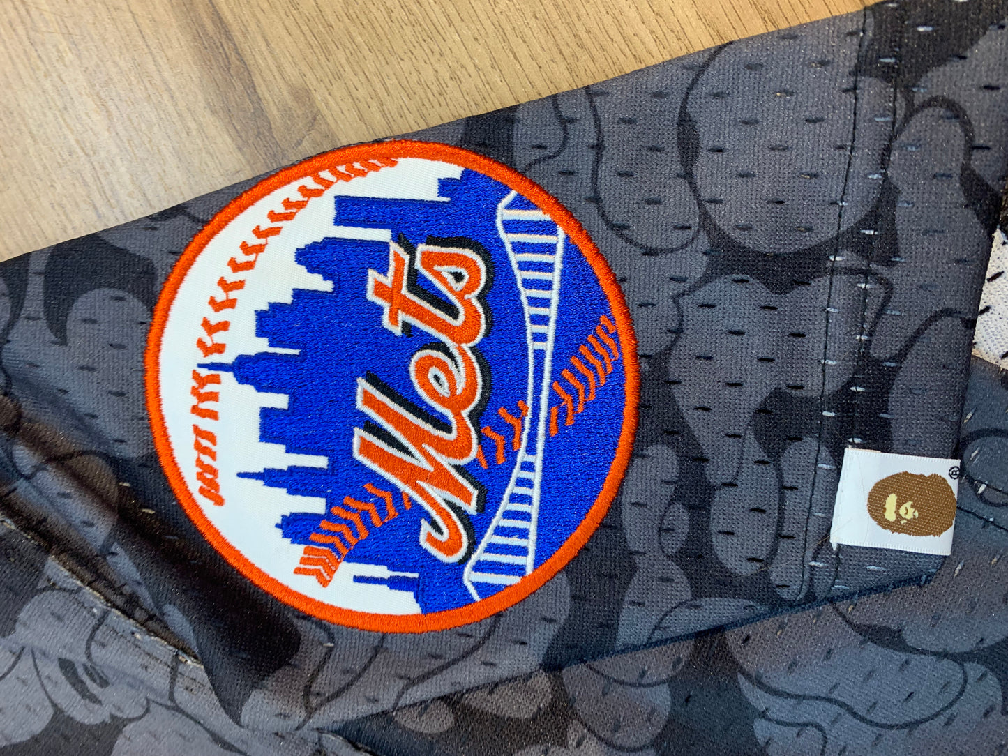 BAPE Mets Mitchell & Ness Baseball Jersey - Size 44/Large