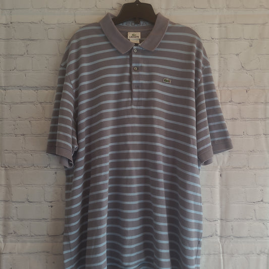 Lacoste Polo Shirt Stripes Gray/Blue - XL