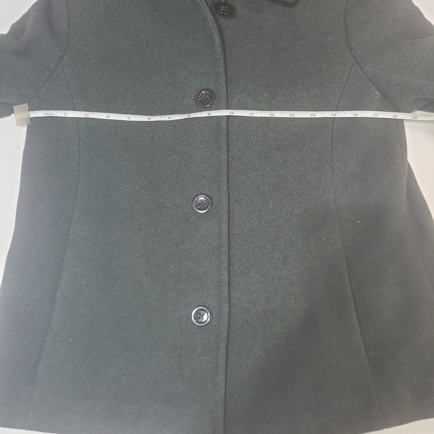 Lands' End Button Up Women's Jacket Dark Green - Size 4