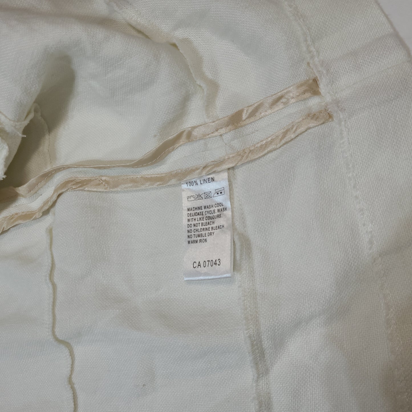 Malvin Hamburg Germany 100% Linen Light Jacket White - Medium