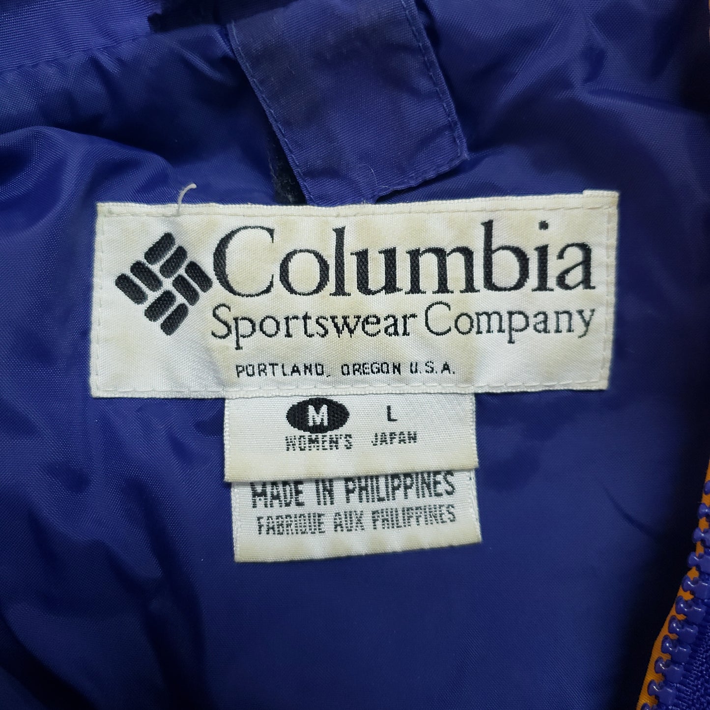 Vintage Columbia Windbreaker Women's Jacket Purple/Black/Yellow - Size Medium