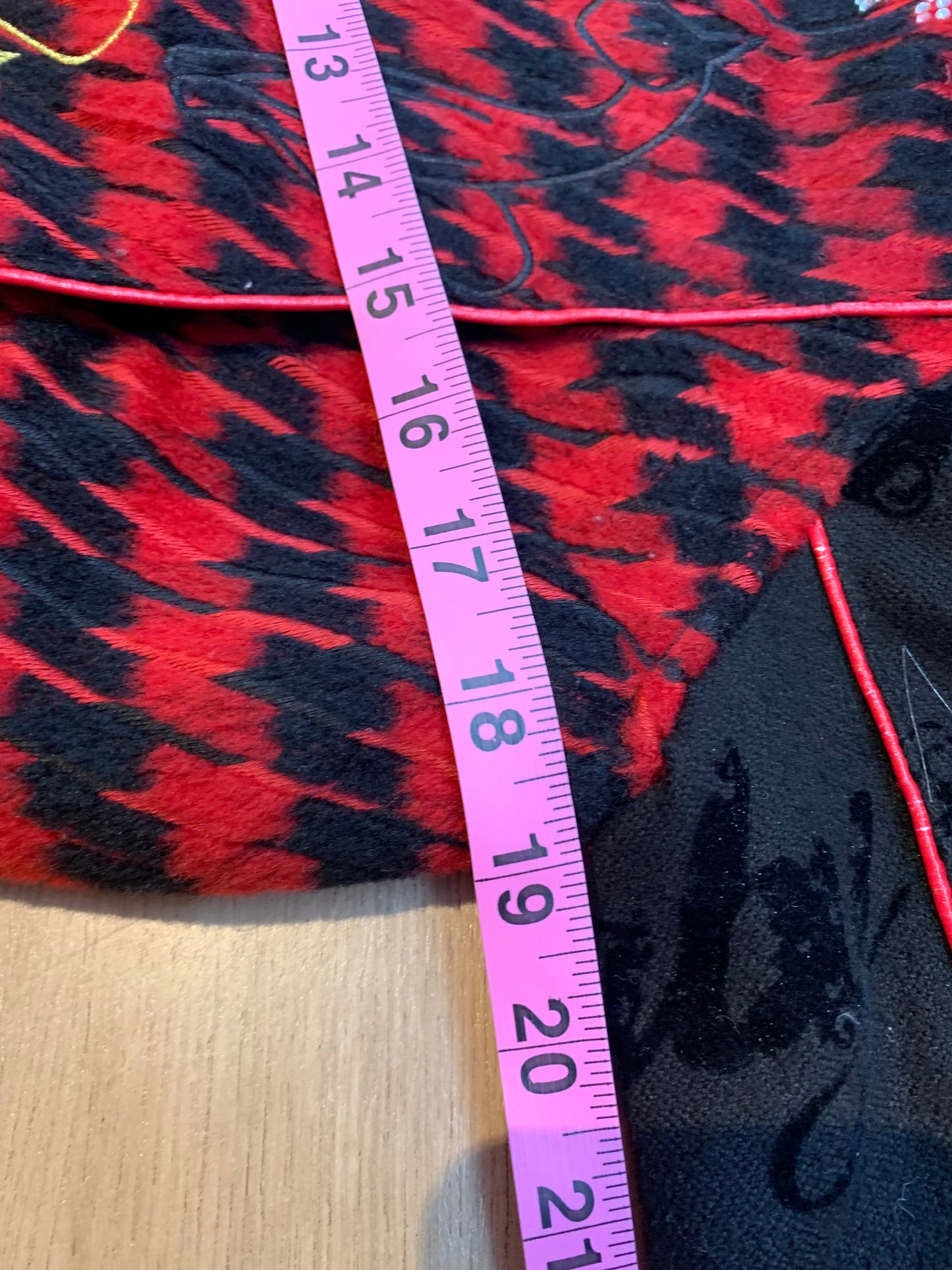 Baby Phat Houndstooth Zip Up Jacket Red/Black - Size Small