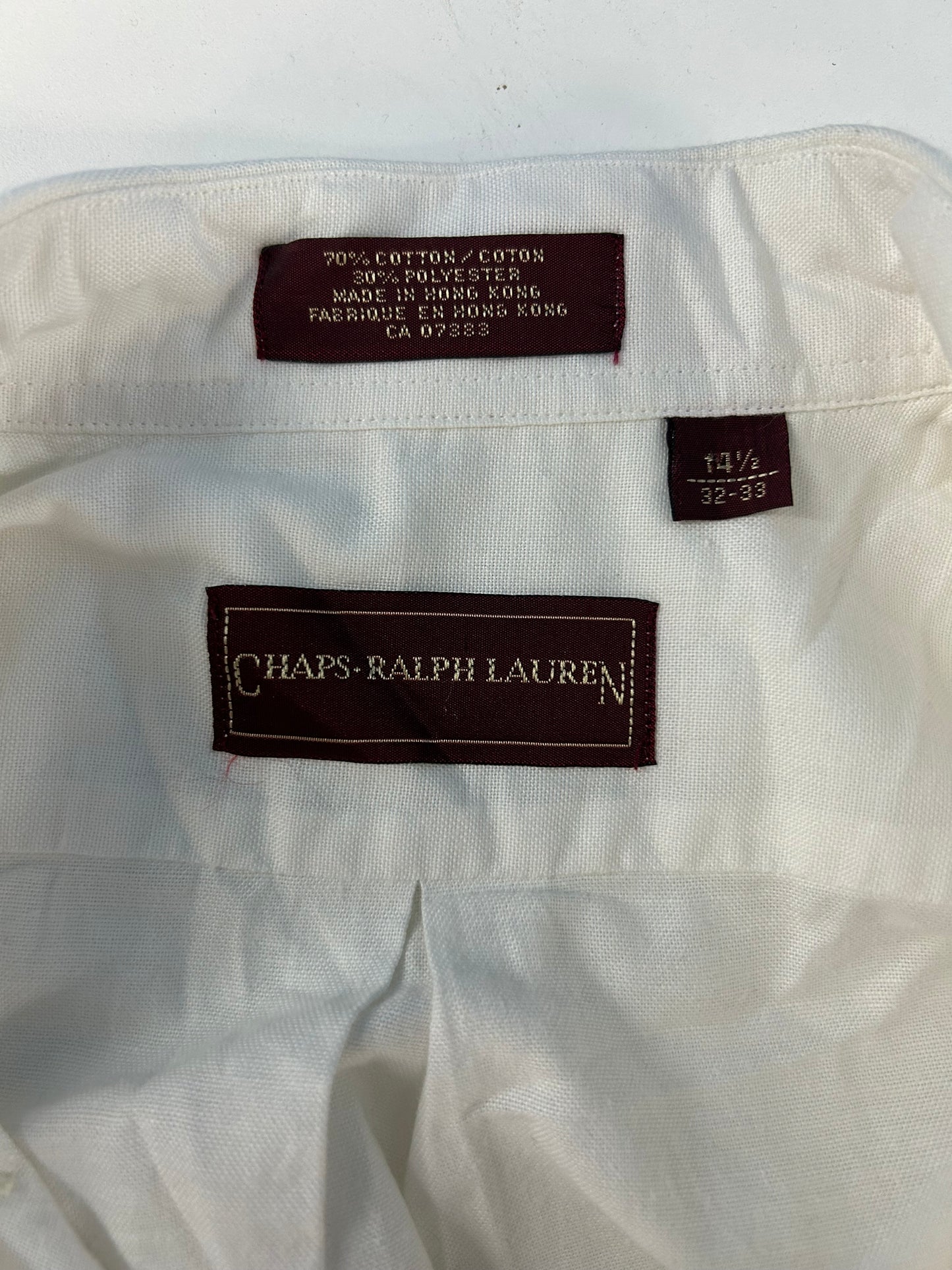 Chaps - Ralph Lauren 1980s Long Sleeve Button Up Shirt White - Size S
