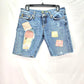 Vintage Miss Me Y2K Women's Patched Jeans Shorts Light Washed - 28