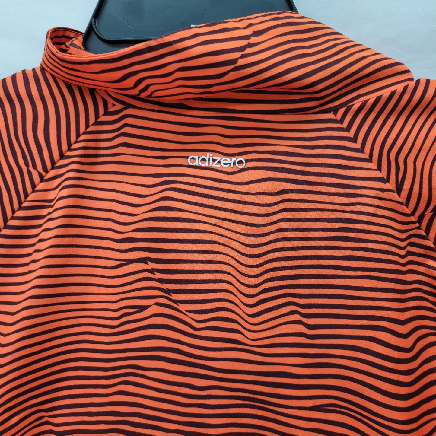 Adidas Men's Windbreaker Striped Orange/Black - Size Large