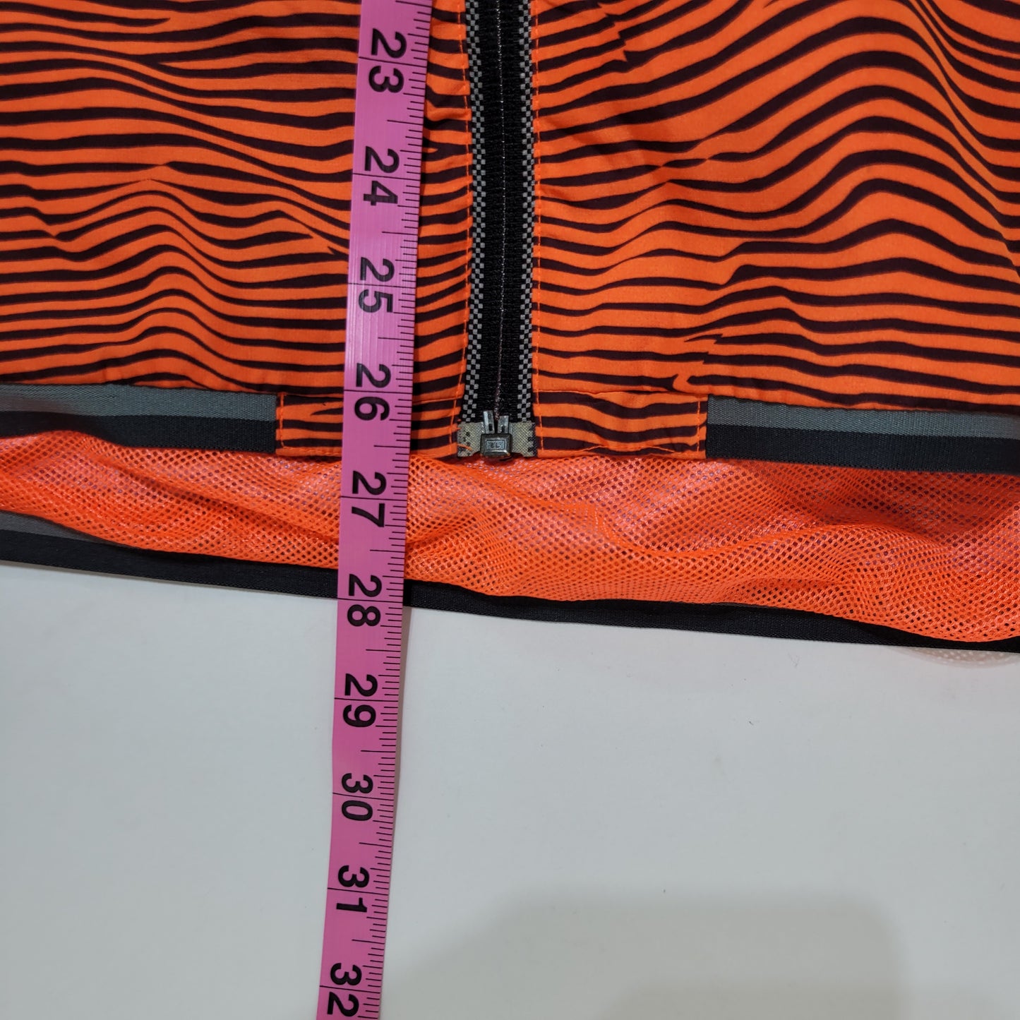 Adidas Men's Windbreaker Striped Orange/Black - Size Large