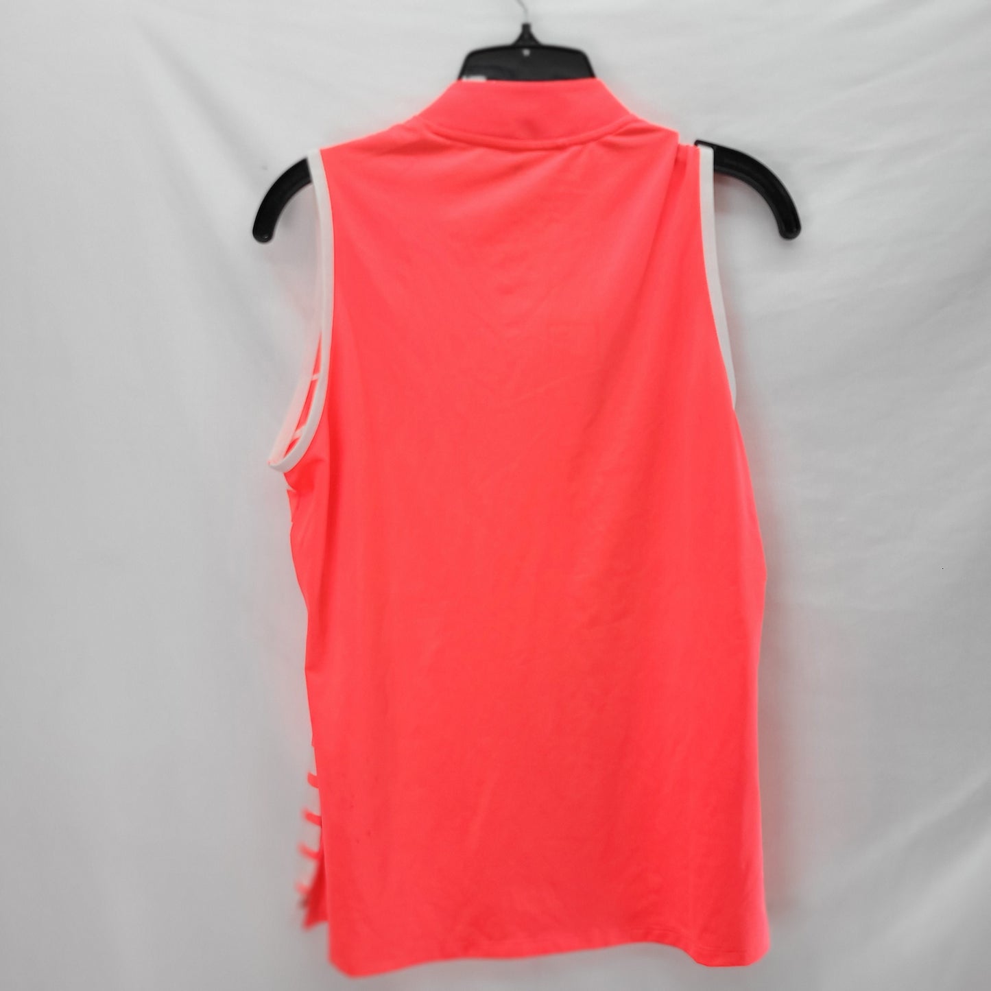 Adidas Women's Quarter Zip Tank Top Stripes Pink/White - Size Medium